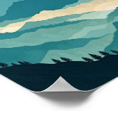 Poster Coucher de soleil Serene Mountain Vista (Coin)
