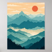 Poster Coucher de soleil Serene Mountain Vista (Devant)