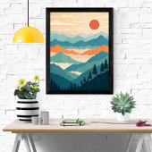 Poster Coucher de soleil Serene Mountain Vista
