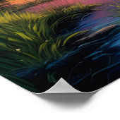 Poster Coucher de soleil spectral, magie Art numérique (Coin)