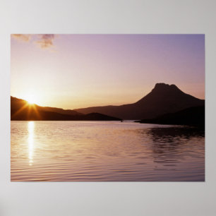 Poster Coucher de soleil Stac Pollaidh Écosse