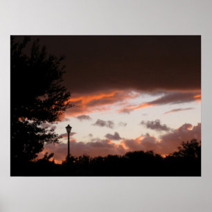 Poster Coucher de soleil Stormy Texas