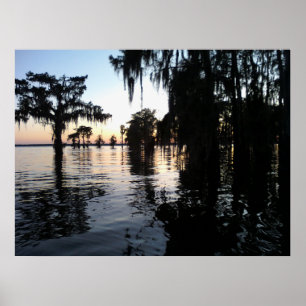 Poster Coucher de soleil sur Bayou Black, Morgan City, Lo
