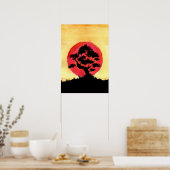 Poster Coucher de soleil sur Bonsaï (Cuisine)