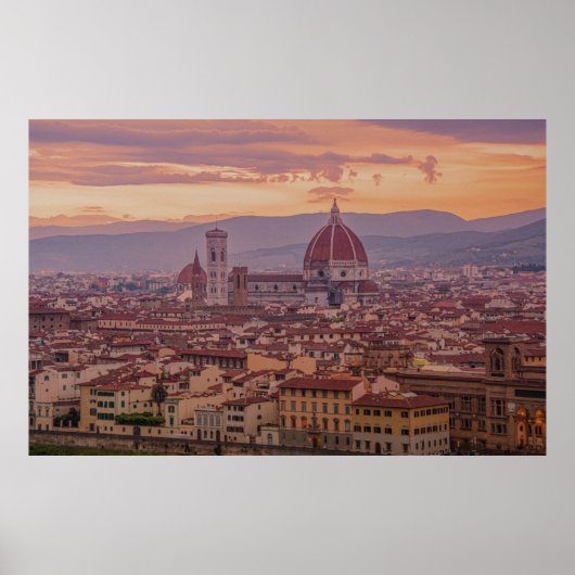 Poster Coucher de soleil sur Florence, Italie (Devant)