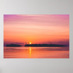 POSTER COUCHER DE SOLEIL SUR HORIZON