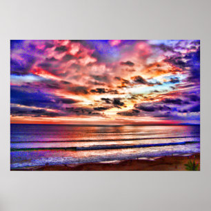 Poster Coucher de soleil sur Jaco Beach Costa Rica