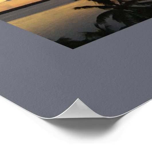 Poster Coucher de soleil sur la baie (Coin)