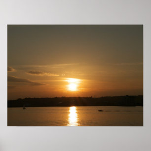 Poster Coucher de soleil sur la baie Cardiff