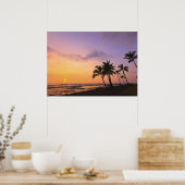 Poster Coucher de soleil sur la baie de Kahaluu à Kona, H (Cuisine)