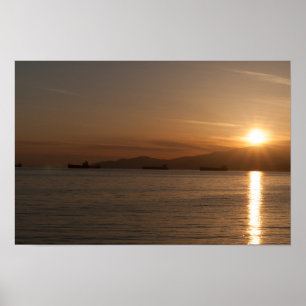 Poster Coucher de soleil sur la baie de Vancouver - Canad