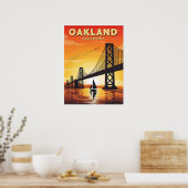 Poster Coucher de soleil sur la baie d'Oakland en Califor (Cuisine)