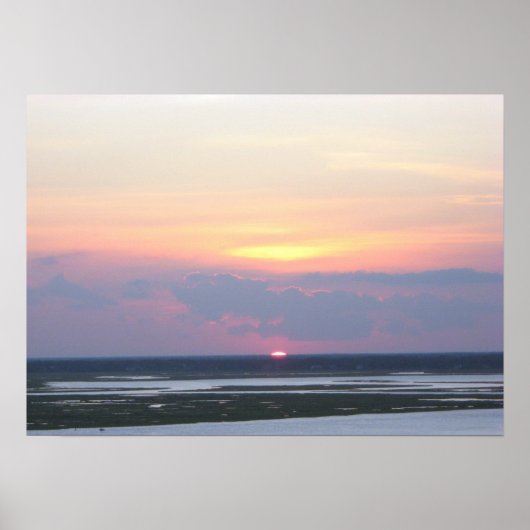 Poster Coucher de soleil sur la baie NJ Margate (Devant)