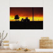 Poster Coucher De Soleil Sur La Ferme (Cuisine)