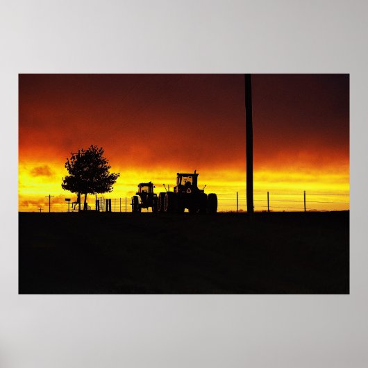 Poster Coucher De Soleil Sur La Ferme (Devant)