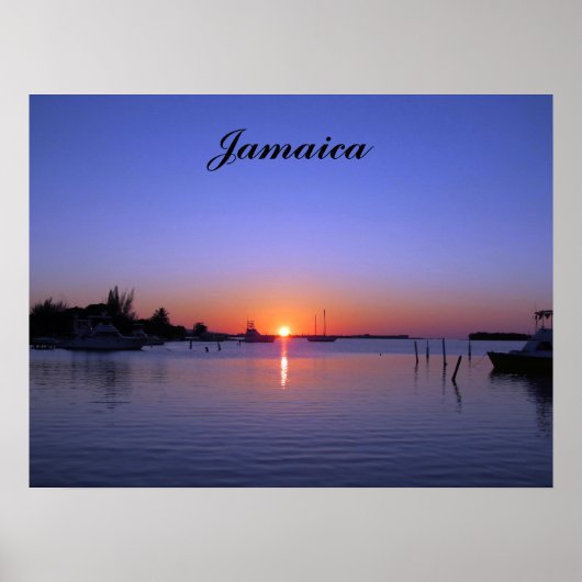 POSTER COUCHER DE SOLEIL SUR LA JAMAÏQUE (Devant)