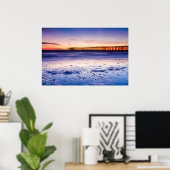 Poster Coucher de soleil sur la jetée et la plage de Vent (Bureau à domicile)