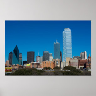 Poster Coucher de soleil sur la ligne d'horizon de Dallas