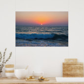 Poster Coucher de soleil sur la mer Méditerranée Israël. (Cuisine)