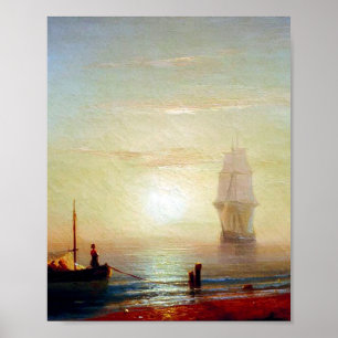 Poster Coucher de soleil sur la mer par Ivan Aivazovsky