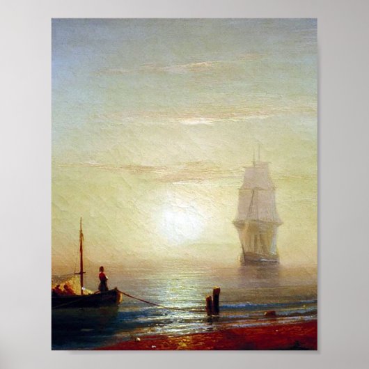Poster Coucher de soleil sur la mer par Ivan Aivazovsky (Devant)