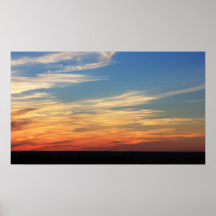Poster Coucher de soleil sur la montagne de Lutes