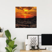 Poster Coucher De Soleil Sur La Peinture Paysagère De La (Bureau à domicile)