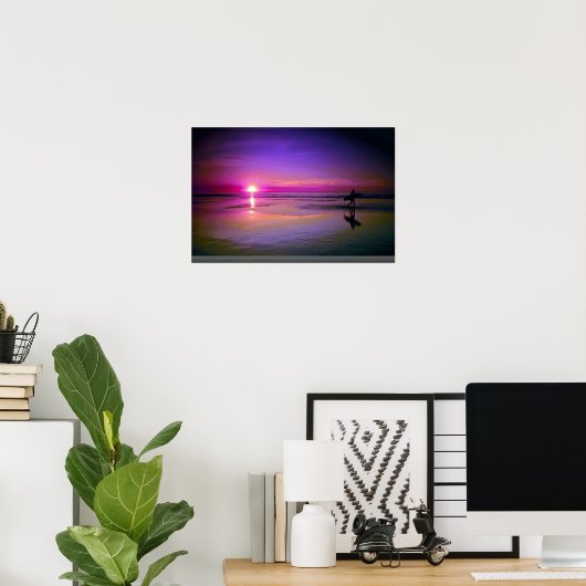 Poster Coucher de soleil sur la plage (Bureau à domicile)