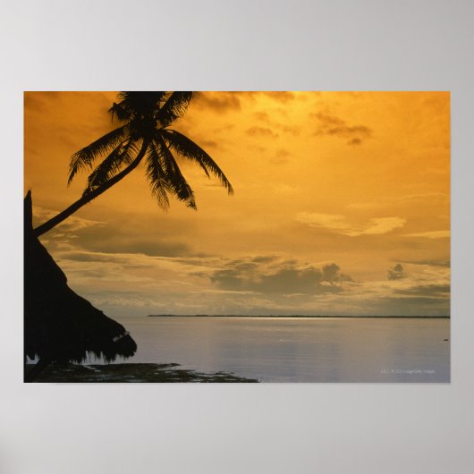 Poster Coucher de soleil sur la plage (Devant)