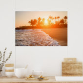 Poster Coucher de soleil sur la plage aux cocotiers | Sri (Cuisine)