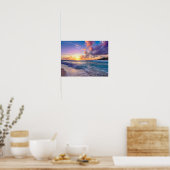 Poster Coucher de soleil sur la plage avec nuages (Cuisine)