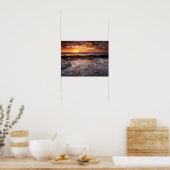 Poster Coucher de soleil sur la plage, Californie (Cuisine)