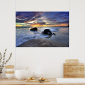 Poster Coucher De Soleil Sur La Plage De Kedonganan (Cuisine)