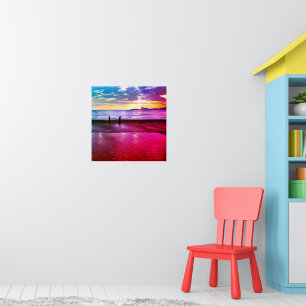 Poster Coucher de soleil sur la plage de Saint Cyr - Pays