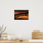 Poster Coucher de soleil sur la promenade du pont Hudson (Cuisine)