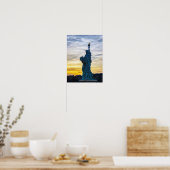 Poster Coucher de soleil sur la réplique de la statue de (Cuisine)