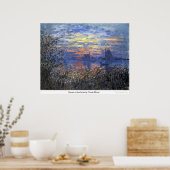 Poster Coucher de soleil sur la Seine par Claude Monet (Cuisine)
