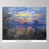 Poster Coucher de soleil sur la Seine par Claude Monet (Devant)