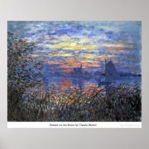 Poster Coucher de soleil sur la Seine par Claude Monet