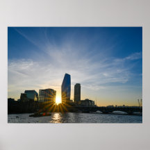 Coucher de soleil sur la Tamise à Londres