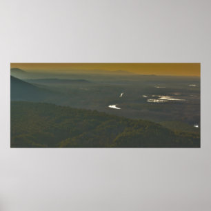 Poster Coucher de soleil sur la vallée du Petit Jean, Ark