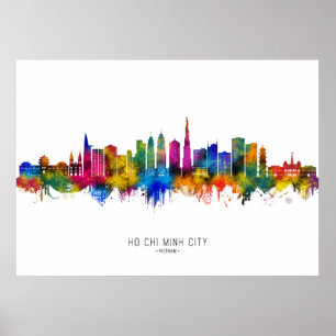 Poster Coucher de soleil sur la ville d'Hô Chi Minh au Vi