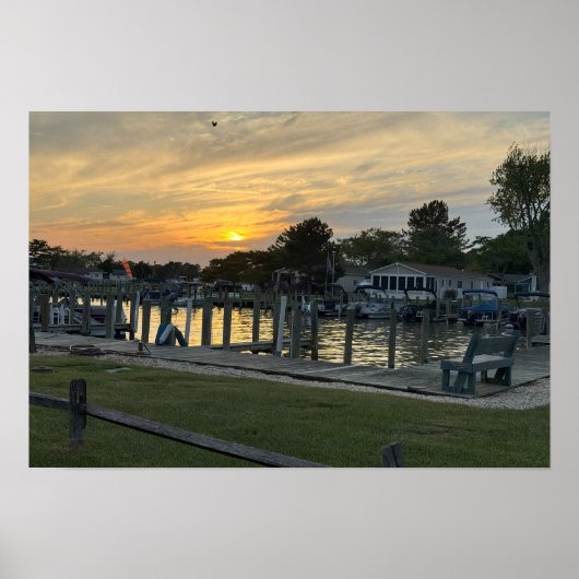 Poster Coucher de soleil sur l'affiche de la baie (Devant)