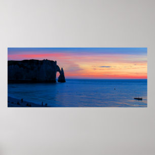 Poster Coucher de soleil sur l'affiche d'Etretat