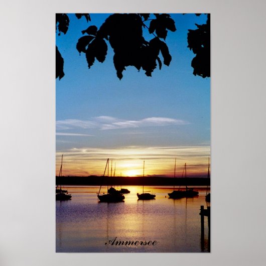 Poster Coucher de soleil sur l'Ammersee (Devant)