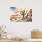 Poster coucher de soleil sur le désert (Cuisine)