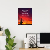 Poster Coucher de soleil sur le désert de cactus - Créez (Bureau à domicile)