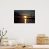 Poster Coucher de soleil sur le fleuve Mississippi, LA (Cuisine)