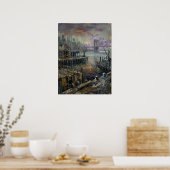 Poster Coucher de soleil sur le front de mer de Brooklyn  (Cuisine)