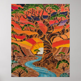 Poster Coucher de soleil sur le Kimberley Boab – Paysage